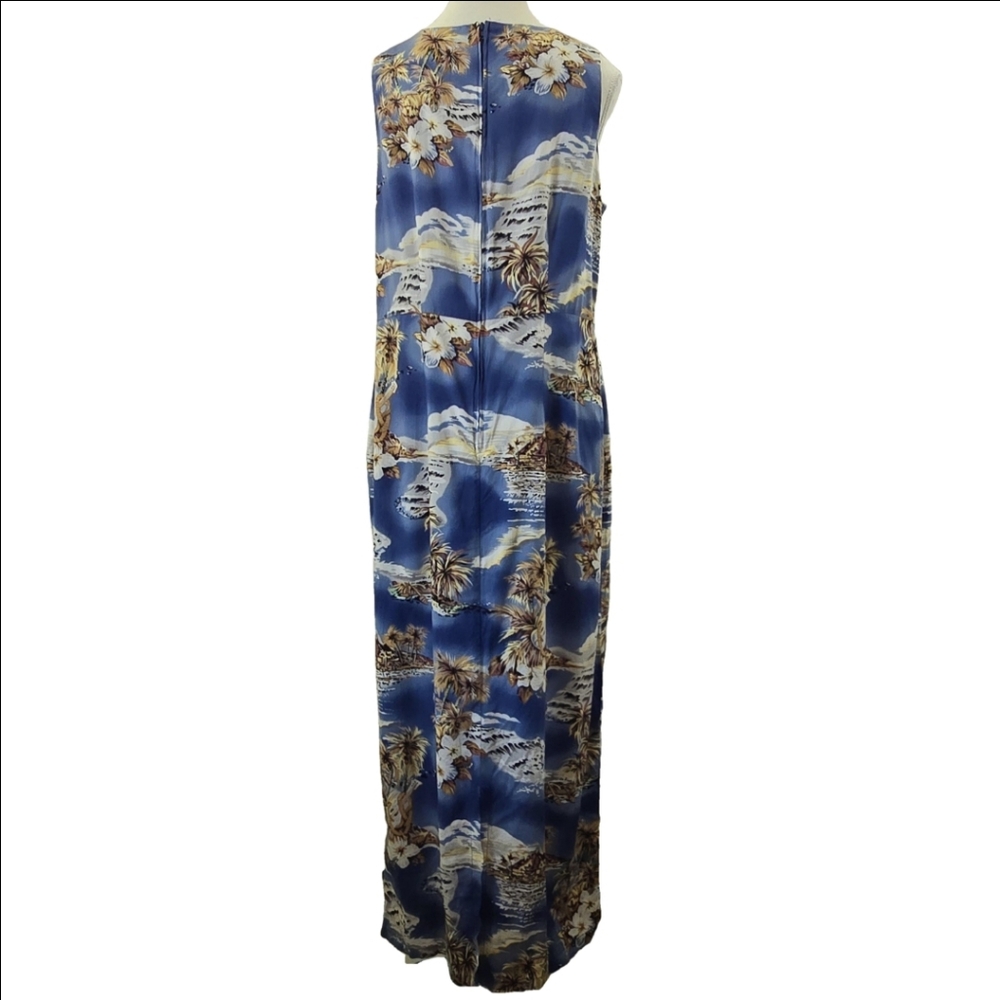 Hilo Hattie Hawaiian Tropical Print Maxi Dress Size 14 Floral Vacation - Picture 3 of 8